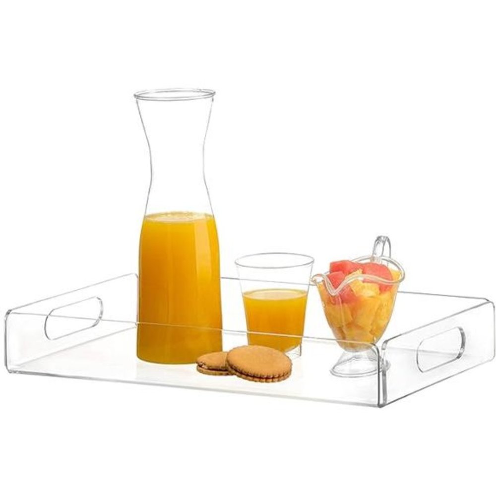 Acrylic Tray Tea Tray and Coffee Table Tray Breakfast Tray Clear Serving Tray